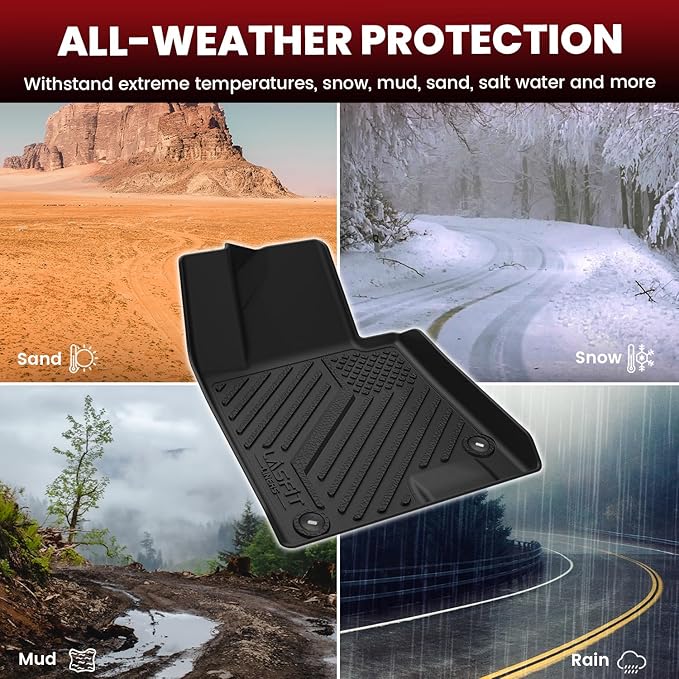 LASFIT Floor Mats & Cargo Mat for Hyundai Sonata 2020-2026 (Only Fit AWD & Gas) / Kia K5 2021-2025 (Only Fit AWD, Not for FWD) Custom Fit TPE All Weather Floor Liners Car Mats Accessoires