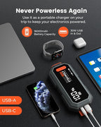 Car Battery Jump Starter Portable, 2000A Peak Jump Box- 12V Car Jump Starter for up to 8.0L Gas and 6.5L Diesel Engines,