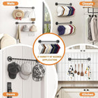 2 Pack Metal Hat Organizer for Baseball Caps with 12 Large Clips, Wall-mounted Hat Rack Holds up to 24 Hats, Hats Hanger Hold