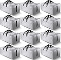 Homesure 12 Pack Large Strong Moving Bags with Zippers & Carrying Handles - Water-Resistant - Heavy Duty Storage Tote for Spa