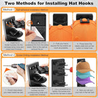 4 Pack Hat Organizer for Baseball Caps, Hat Rack for Wall, Strong Adhesive & Screw-in Cap Holder hat hangers for Closet Door 