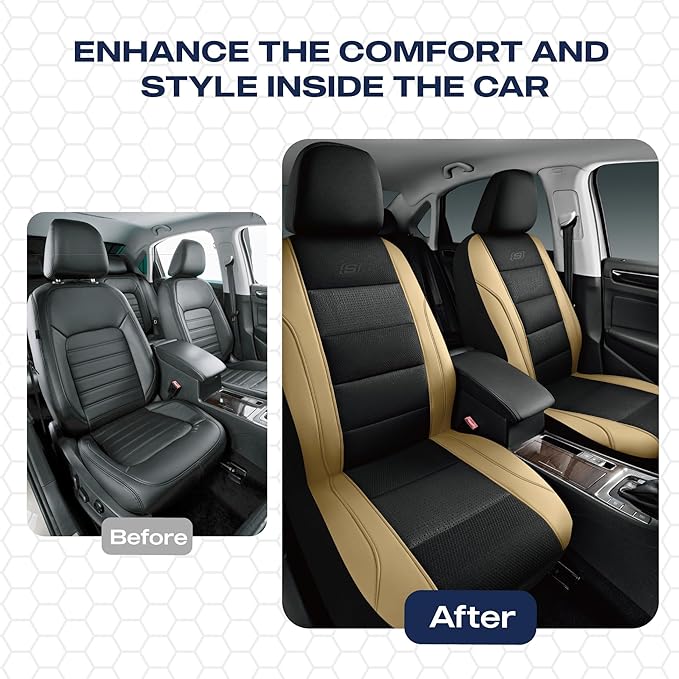Skechers Men’s Seat Covers, Air-Cooled Memory Foam Car Seat Covers Front Seats, Airbag Compatible,Universal Fit for Most Cars