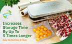 EverFresh 11" x 25' Vacuum Sealer Rolls, 4 Pack | 15% THICKER Embossing | Compatible with FoodSaver Machines, BPA Free, Comme