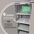 Perfect Curve 11-Pocket Hanging Baseball Hat Organizer - Gray Hat Storage Rack for Closet, Holds Up to 100 Caps. Also store s