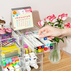 ARSTPEOE 22 Drawers, Acrylic Desk Makeup Organizer, Plastic Drawers Organizer, Stackable Storage Solution for Makeup, Dresser