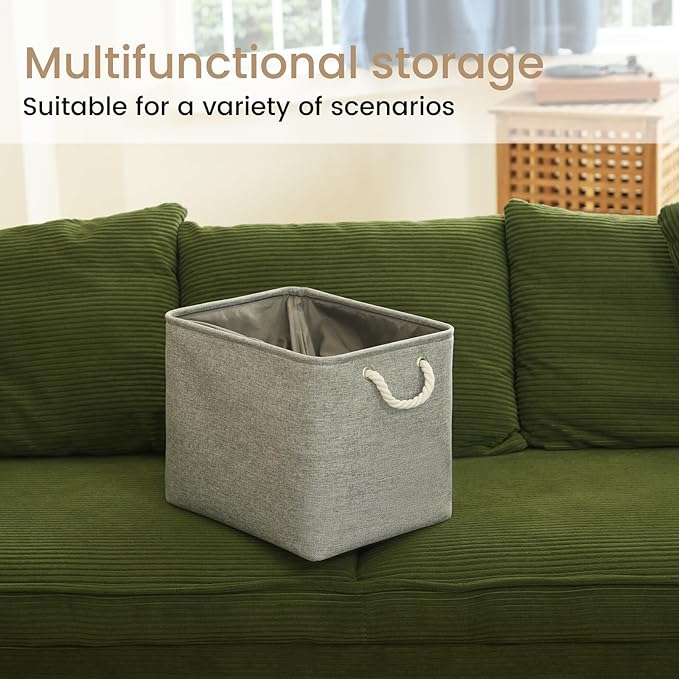 Large Storage Baskets- 16x12x12 inch Storage Bins for Shelves and Closet Organizing, Foldable Fabric Bin for Home Organizatio