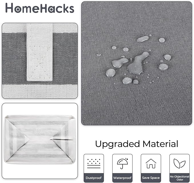 HomeHacks 4-Pack Large Laundry Basket,75L Each Waterproof, Freestanding Laundry Hamper, Collapsible Tall Clothes Hamper with 