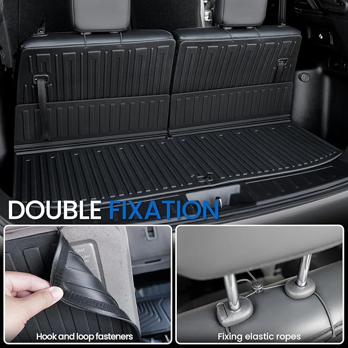 Floor Mats Cargo Mat Set for 2022-2025 2026 Mitsubishi Outlander (Not Fit Sport or PHEV), All Weather TPE Backrest Mat Trunk Mat Cargo Liner Accessories(Floor Mats+Backrest Mats+Cargo Mat)