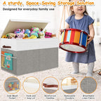 Large Toy Storage Box with Lid Upgraded Toy Storage Chest Organizer with Divider Foldable Toy Bin for Kids Boys Girls Playroo