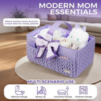 Luxurious Baby Diaper Caddy, Nursery Storage Basket for Newborn Boy and Girl, Travel Baby Basket for Diapers Baby Wipes, Orga