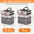 Cute Car Trash Can, Car Accessories for Women Interior Can Trash Bag Hanging Automotive Garbage Cans Pink Flamingo