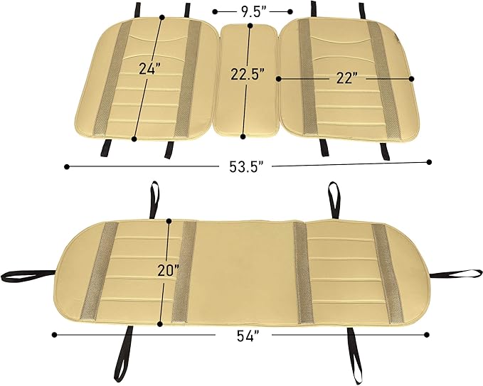 FH Group Back Seat Faux Leather Car Seat Cover - Universal Fit, Rear Seat Covers for Cars with Rear Split Bench, Car Seat Cus