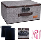 Locking Adult Game Toy Storage Organizer Lock Box Toy Storage Bins Game Toys Storage Bags with 2 Drawstring Bags, Large capac