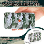 100 Gram Camouflage Gun Safe Dehumidifier Silica Gel Canister Rechargeable Dehumidifier Desiccant Reusable Indicating