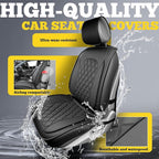 LINGVIDO Car Seat Covers Full Set (5 Seats) - Premium Perforated Nappa Leather, Waterproof Shield, Omni-Adapt Fit SUVs Sedans