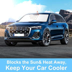 TINGLU Sun Shade for Audi Q7 SUV 2016-2024 2025 Accessories Windshield Sun Shade Window Shade UV Rays Protection Sun Visor Cover with Steering Wheel Sunshade Storage Bag