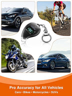 SEAMOUNT Talking Tire Pressure Gauge - Digital Air Gauge with Voice Broadcast | Audible PSI Readings & LED Light | 150 PSI for Car, Truck, Bicycle, Motorcycle | Portable Backlit LCD Keychain (Black)