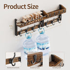 29 inch Coat Rack Wall Mount with Shelf, Set of 2 Entryway Wall Shelf with Hooks, Heavy Duty Coat Hanger Wall Mount with Key 