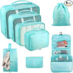 Packing Cubes, 8 Pcs Travel Packing Organizers for Suitcases, Large Capacity Travel Luggage Organizers Set includes 8 Storage