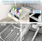 Under Sink Organizer Kitchen - Upgraded Professional Rails, 2 Tier Dual Pull Out Cabinet Storage, Height Adjustable Under Sin
