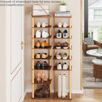 LUCKNOCK Vertical Shoe Rack, 8-Tier Tall Narrow Shoe Organizer for Entryway, Closet, Dorm & Small Spaces, Freestanding Wooden