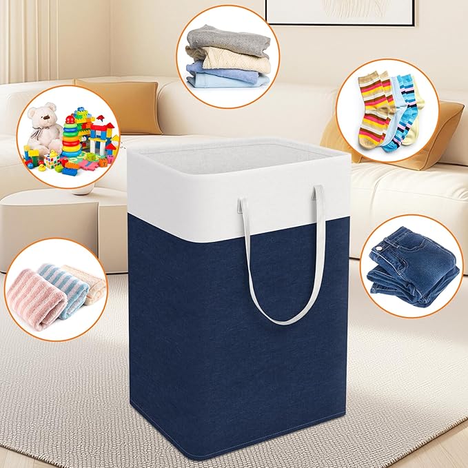TasticTotes laundry basket 3-Pack, laundry hamper, Hamper with handles, collapsible laundry baskets, Waterproof dirty clothes