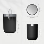 EKO Fandy 0.4 Gal/1.5L Mini Tabletop Trash Bin with Swing-Lid, Desktop Trash Can for Bathroom Countertop, Vanity, Coffee or Office, Small Garbage Bin (Black)