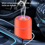 100ML Car Essential Oil Diffuser, Mini Air Humidifier with 7-LED Color Changing, Suitable for Car (Orange)