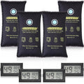 8 Pcs 500 Grams Rechargeable Silica Gel Desiccant Packets with Mini Digital LCD Hygrometer Thermometers Dehumidifier Bag for