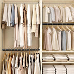 STORAGE MANIAC Adjustable Closet Rod Hanging Clothes Heavy Duty Closet Extender Hanging Rod Space-Saving Clothes Hanging Bar 