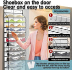 Kotkn Over The Door Shoe Organizer with 12 Large Breathable Pockets - Durable Hanging Storage for the Entire Family's Shoes (