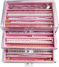 YUFONG Necklace Holder Organizer, Dustproof Necklace Box Velvet Necklace Organizer Box with Lid Clear Acrylic Dustproof Stack