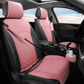Sanwom Front Car Seat Covers - Leather Seat Covers with Storage Pocket and Two Belt Pads, Anti-Slip Waterproof Universal Seat