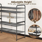 SUFAUY 2-Tier 33" Wide Shoe Rack, Closet Metal Shoe Rack Organizer Heavy Duty, Stackable, Black