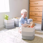 NaturalCozy Storage Cubes 11 Inch Cotton Rope Woven Baskets for Organizing, 3-Pack | Cube Storage Bin | Square Storage Basket