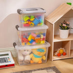 Citylife 4 Packs 6 QT Plastic Storage Bins with Latching Lids Stackable Storage Containers for Organizing Clear Storage Box f