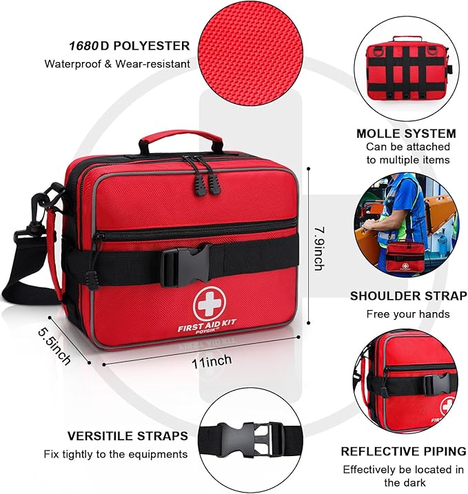 Premium 420 Piece Large First Aid Kit for Home, Car, Travel, Camping, Truck, Hiking, Sports, Office, Vehicle & Outdoor Emerge
