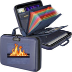 Fireproof Document Organizer Bag, 5200℉ File Organizer Safe Box, Hard Shell Document Bag with 13 Pocket Accordion File Folder