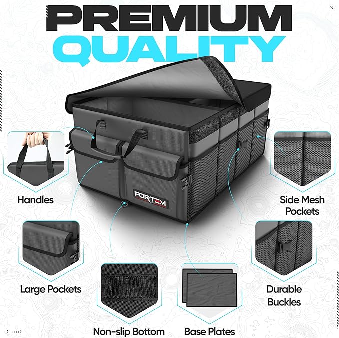 FORTEM Trunk Organizer For SUV Car Trunk Organizer, Foldable Storage, Car Accessories for Women Men, Collapsible Bag, Perfect C