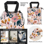 Car Trash Bag Large Hanging Can for Back of Seat, Cute Waterproof Car Garbage Bag for Vehicle, Travelling, Outdoor Cute Boho Pink Floral