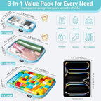 YQBRAO 3 Pack Hard Sided Clear Zipper Case for Storage- Thickened-Grade Clear Hard Shell Zipper Case for Organizing Bead, Han