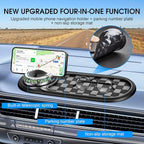 1pc Multifunction Car Anti-Slip Mat and Phone Holder, Gray-Silver Dashboard Pad with Temporary Parking Number Pad for Phones 