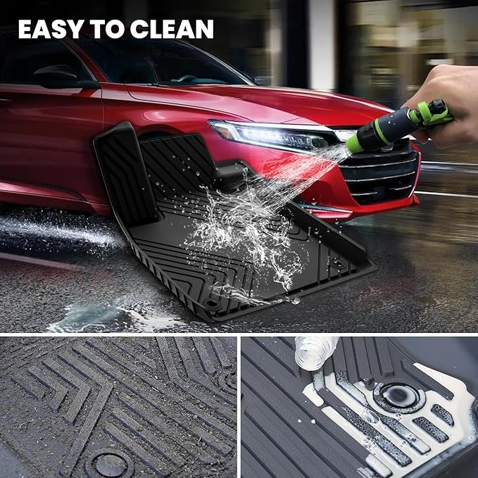 LASFIT Floor Mats for Honda Accord Sedan 2026 2025 2024 2023 (Gasoline & Hybrid), All Weather Protection Custom Fit Anti-Slip TPE Floor Liners,1st & 2nd Row, Black