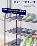Kitsure Shoe Rack - Stainless Steel Shoe Organizer, Sturdy Shoe Rack for Closet and Front Door Entrance, Free Standing Shoe S