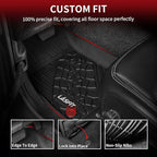 LASFIT Floor Mats for Jeep Wrangler JL 2018-2025 2026 Unlimited 4 Door Gas/MHEV Type (Not Fit for JK or PHEV) All Weather TPE Custom Fit Car Mats Floor Liners 1st & 2nd Row, Black