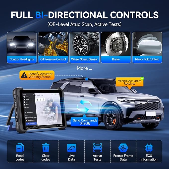 MUCAR 892BT AI-Assisted Bidirectional Scan Tool, Full System OBD2 Scanner, Bi-Directional OBD2 Scanner Diagnostic Tool,ECU