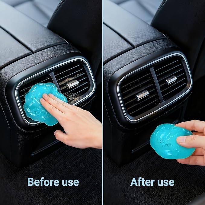COLORCORAL 4 Pack Car Cleaning Gel Reusable Auto Slime Cars Cleaner Dust Cleansing Gels,Vehicle Interior Cleaning Care Putty,