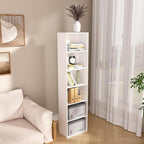 Wooden 6 Cube Storage Organizer, White 6 Cube Storage Shelf, 6 Tier Closet Organizers Storage Cubes Display Cubby, Versatile 