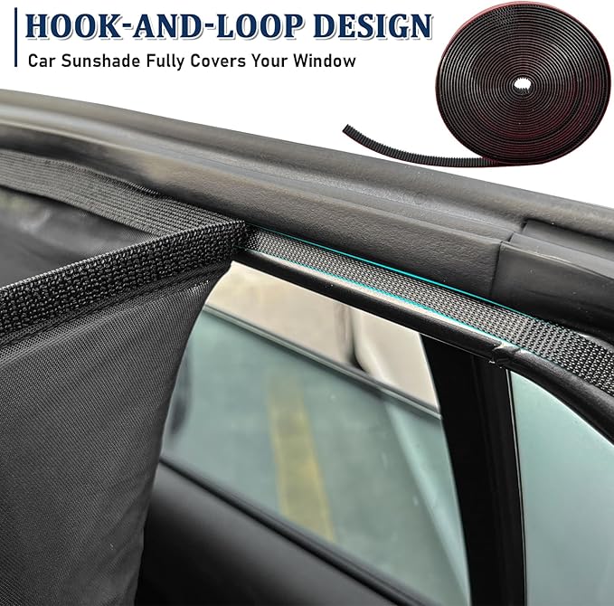 Car Window Shades,Car Window Screens for Camping,Car Window Cover for Baby,Universal Stretchable & Breathable Mesh Shades,Block Sun Rays,Fit Most Truck,SUV and Minivan(Rear 2 Pack)