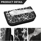 Car Tissue Holder Car Visor Organizer Tissue Box Holder for Car Sun Visor Organizer with Car Vehicle Accessories Essentials Interior for Women Men Sliver Leopard Skin